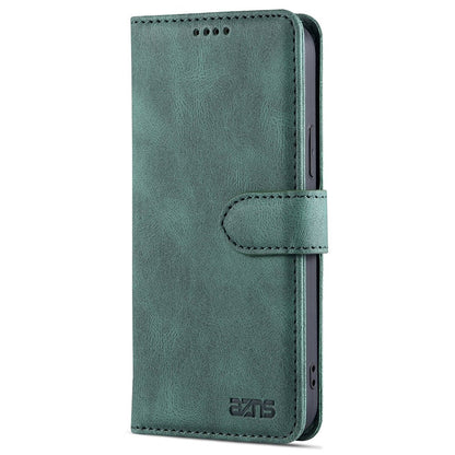 AZNS For iPhone 14 6.1 inch Drop-proof PU Leather Wallet Case Card Holder Magnetic Closure Stand Anti-scratch Phone Cover