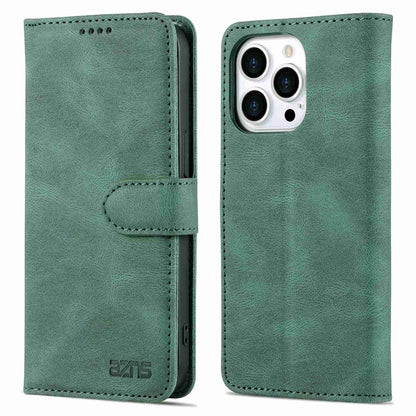 AZNS For iPhone 14 Pro Max 6.7 inch Anti-fall PU Leather Wallet Case Magnetic Closure Stand Scratch Resistant Phone Cover