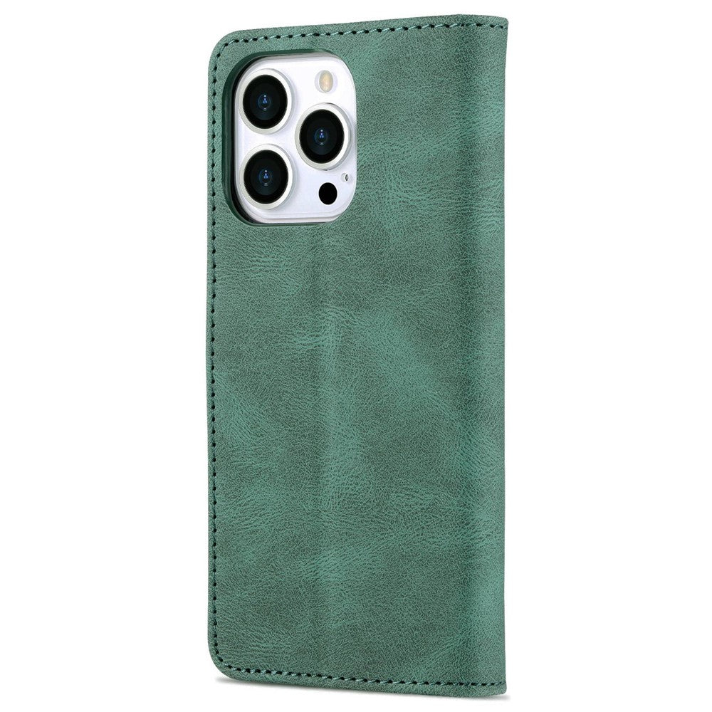 AZNS For iPhone 14 Pro Max 6.7 inch Anti-fall PU Leather Wallet Case Magnetic Closure Stand Scratch Resistant Phone Cover