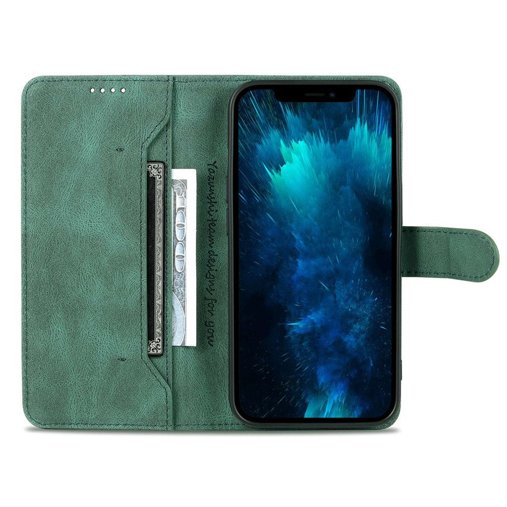 AZNS For iPhone 14 Pro Max 6.7 inch Anti-fall PU Leather Wallet Case Magnetic Closure Stand Scratch Resistant Phone Cover