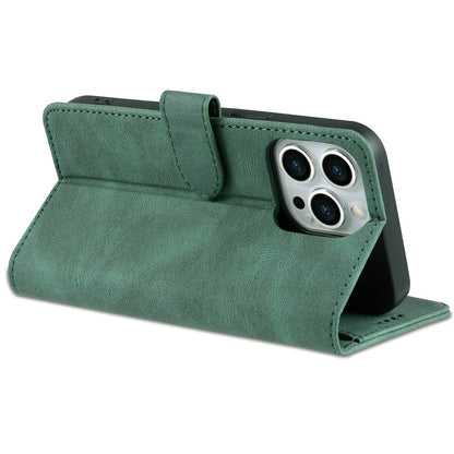 AZNS For iPhone 14 Pro Max 6.7 inch Anti-fall PU Leather Wallet Case Magnetic Closure Stand Scratch Resistant Phone Cover