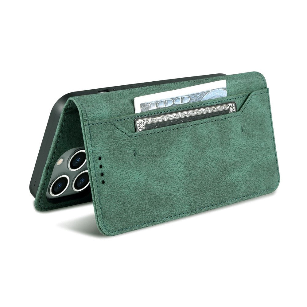AZNS For iPhone 14 Pro Max 6.7 inch Anti-fall PU Leather Wallet Case Magnetic Closure Stand Scratch Resistant Phone Cover