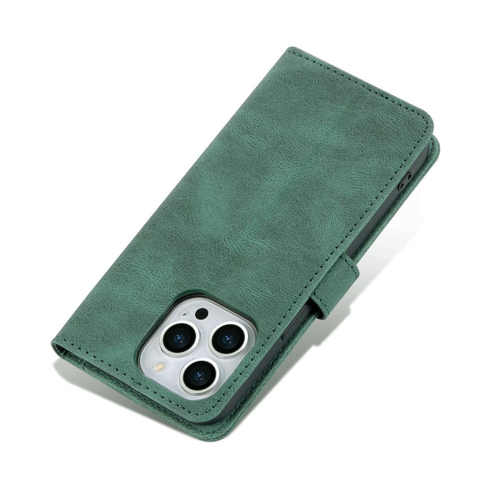 AZNS For iPhone 14 Pro Max 6.7 inch Anti-fall PU Leather Wallet Case Magnetic Closure Stand Scratch Resistant Phone Cover