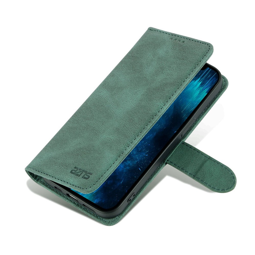 AZNS For iPhone 14 Pro Max 6.7 inch Anti-fall PU Leather Wallet Case Magnetic Closure Stand Scratch Resistant Phone Cover