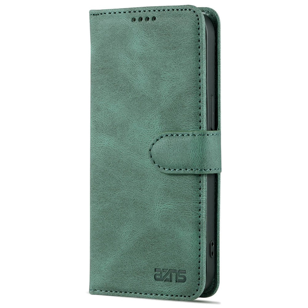 AZNS For iPhone 14 Pro Max 6.7 inch Anti-fall PU Leather Wallet Case Magnetic Closure Stand Scratch Resistant Phone Cover