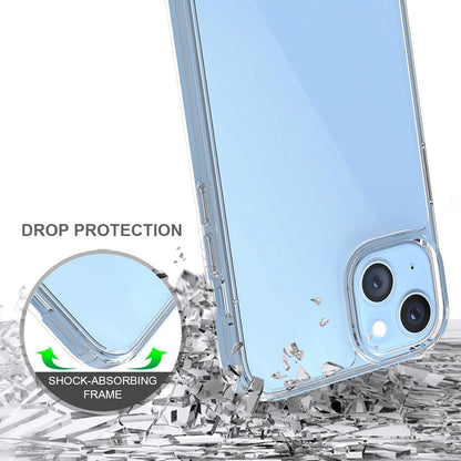 For iPhone 14 Plus 6.7 inch Scratch Resistant Mobile Phone Case Transparent Hard Acrylic Back + Soft TPU Edge Cover