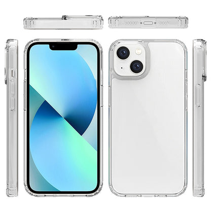 For iPhone 14 6.1 inch Mobile Phone Case Transparent Hard Acrylic Back + Soft TPU Edge Drop Protection Cover