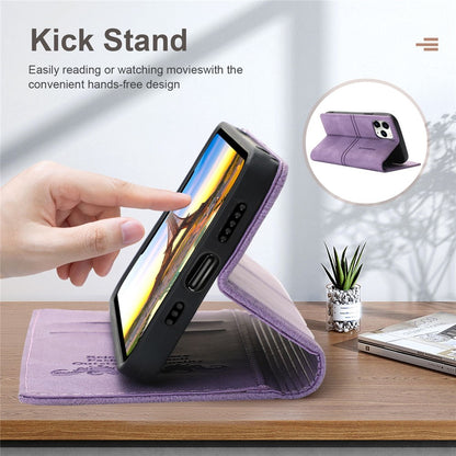For iPhone 14 Pro Max 6.7 inch Anti-fall PU Leather Wallet Case Magnetic Auto-absorbed Phone Cover with Stand