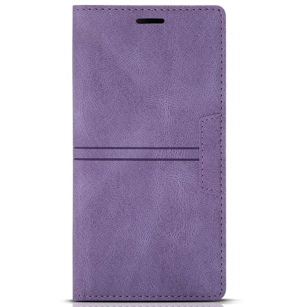 For iPhone 14 Pro Max 6.7 inch Anti-fall PU Leather Wallet Case Magnetic Auto-absorbed Phone Cover with Stand