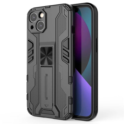 For iPhone 14 6.1 inch Flexible TPU Hard PC Shockproof Case Kickstand Hands-free Back Cover