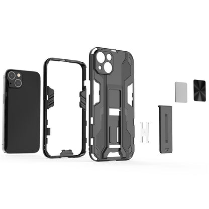 For iPhone 14 6.1 inch Flexible TPU Hard PC Shockproof Case Kickstand Hands-free Back Cover