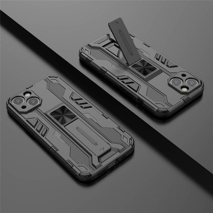 For iPhone 14 6.1 inch Flexible TPU Hard PC Shockproof Case Kickstand Hands-free Back Cover