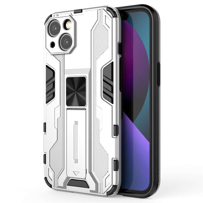 For iPhone 14 6.1 inch Flexible TPU Hard PC Shockproof Case Kickstand Hands-free Back Cover