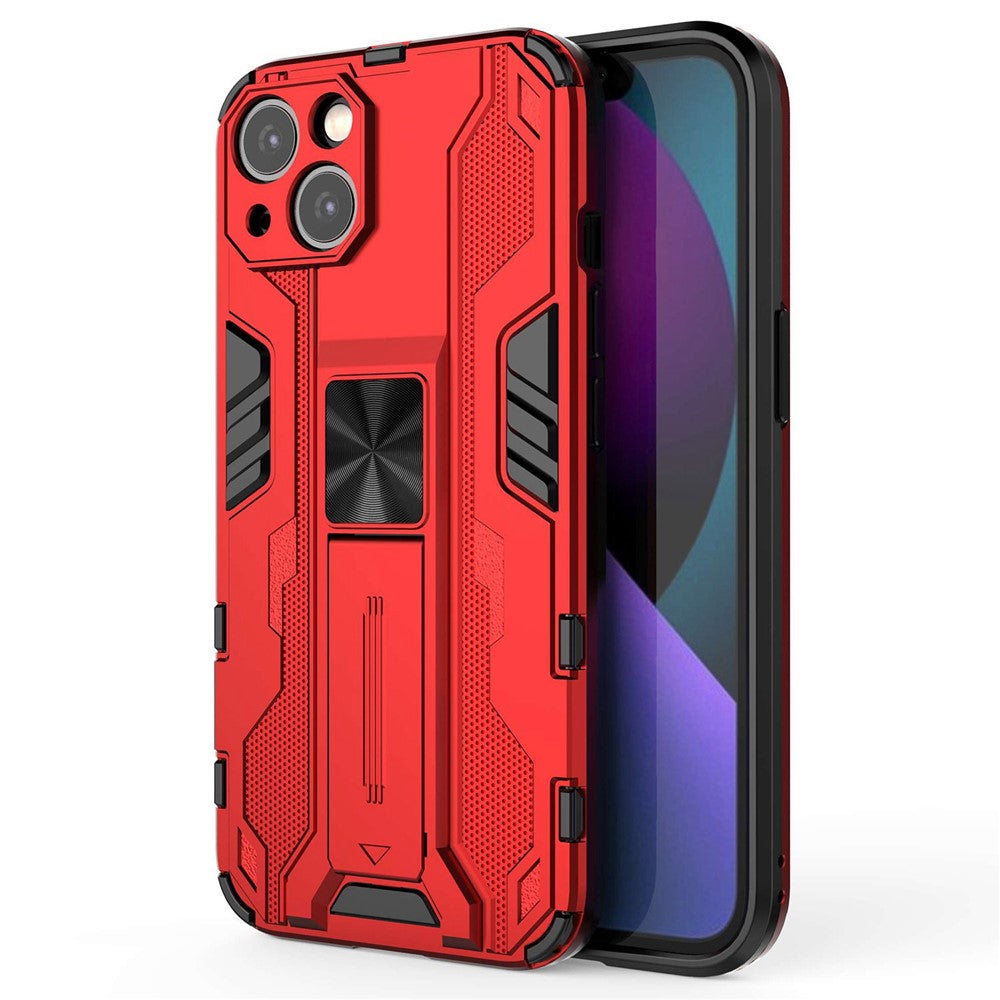 For iPhone 14 6.1 inch Flexible TPU Hard PC Shockproof Case Kickstand Hands-free Back Cover