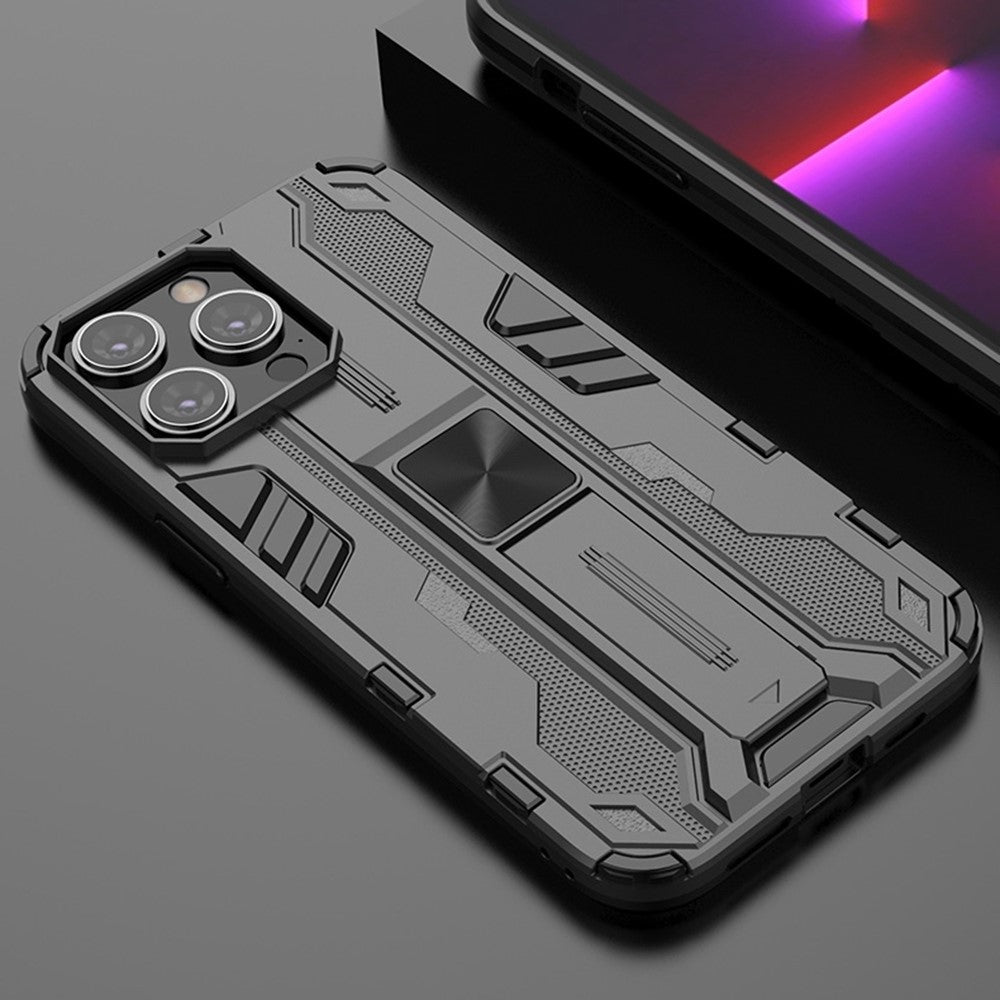 For iPhone 14 Pro Max 6.7 inch Camera Protection Phone Case Kickstand Hybrid Hard PC Soft TPU Drop Protection Anti-Fall Cover