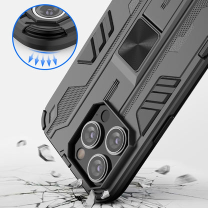 For iPhone 14 Pro Max 6.7 inch Camera Protection Phone Case Kickstand Hybrid Hard PC Soft TPU Drop Protection Anti-Fall Cover