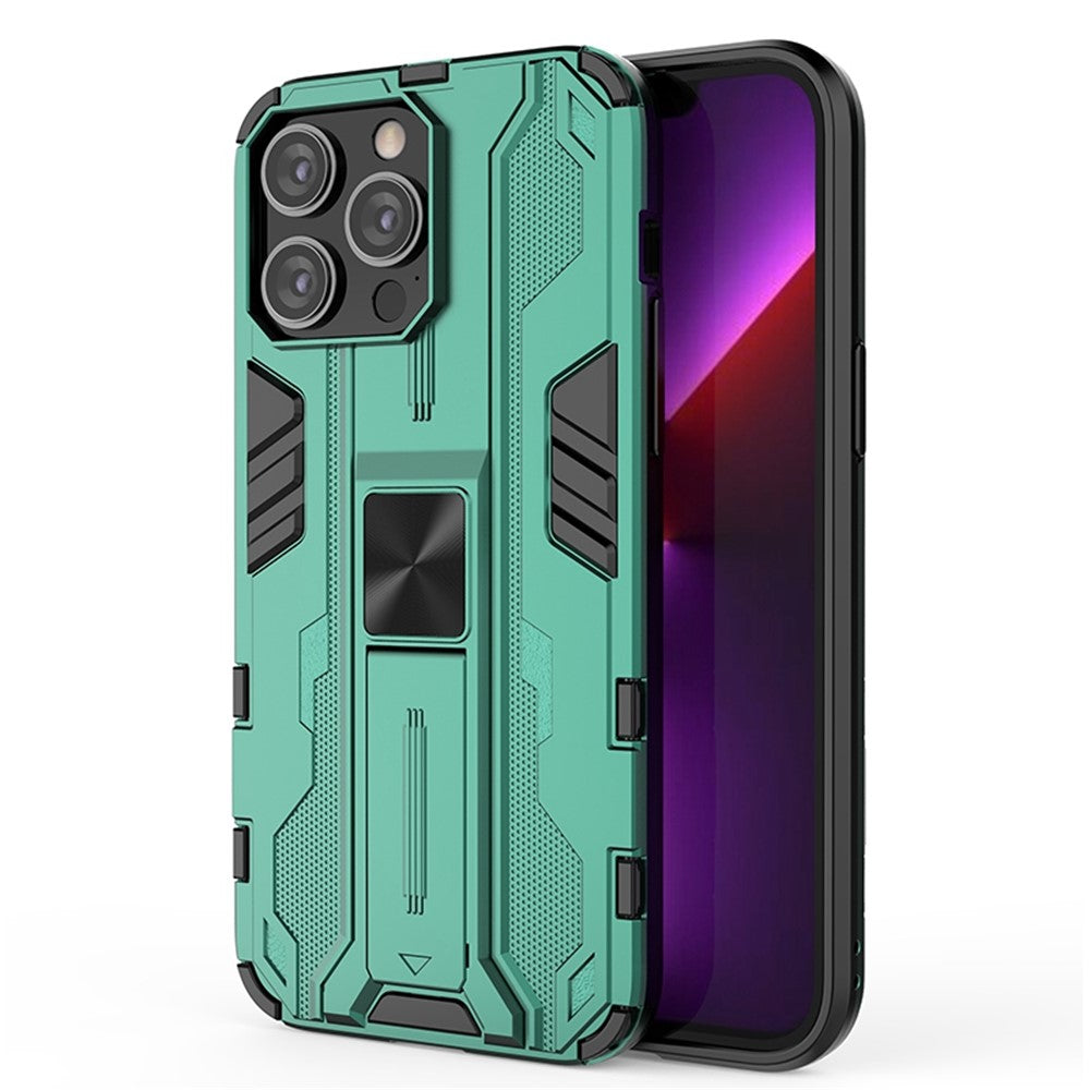 For iPhone 14 Pro Max 6.7 inch Camera Protection Phone Case Kickstand Hybrid Hard PC Soft TPU Drop Protection Anti-Fall Cover