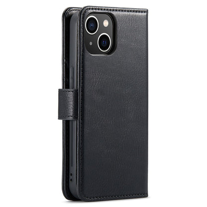 DG.MING For iPhone 14 Plus 6.7 inch Split Leather Magnetic Detachable Flip Case Stand Feature Purse Protection Wallet Cover