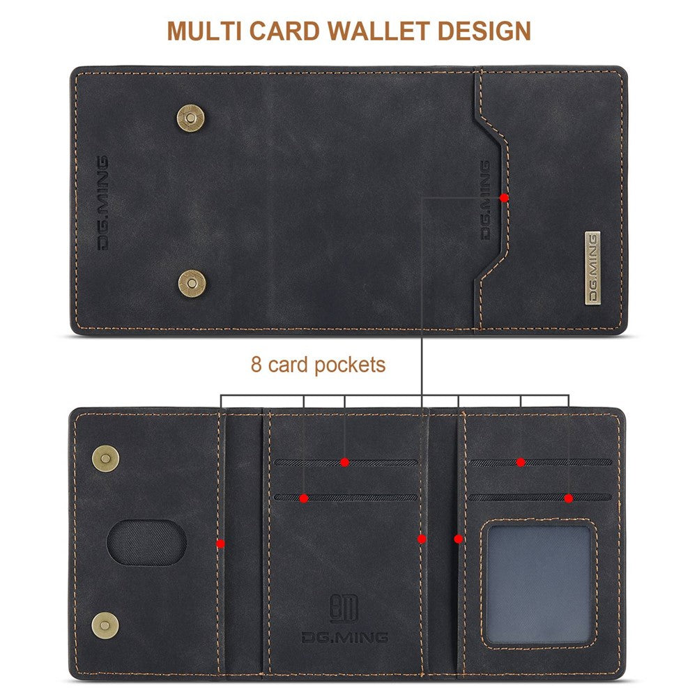 DG.MING M2 Series for iPhone 14 Plus 6.7 inch Anti-drop Full Protection Magnetic Absorption Kickstand Design Cell Phone Case Cover with Detachable Wallet