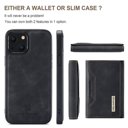 DG.MING M2 Series for iPhone 14 Plus 6.7 inch Anti-drop Full Protection Magnetic Absorption Kickstand Design Cell Phone Case Cover with Detachable Wallet
