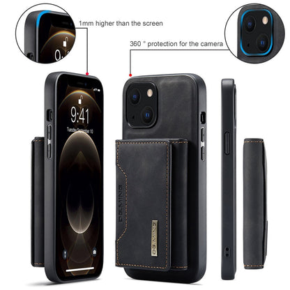 DG.MING M2 Series for iPhone 14 Plus 6.7 inch Anti-drop Full Protection Magnetic Absorption Kickstand Design Cell Phone Case Cover with Detachable Wallet