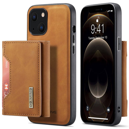 DG.MING M2 Series for iPhone 14 Plus 6.7 inch Anti-drop Full Protection Magnetic Absorption Kickstand Design Cell Phone Case Cover with Detachable Wallet