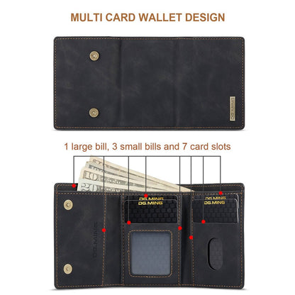 DG.MING M1 Series For iPhone 14 Pro Max 6.7 inch Anti-drop Detachable Magnetic 2-in-1 Wallet PC+TPU+PU Leather Wear-resistant Phone Case