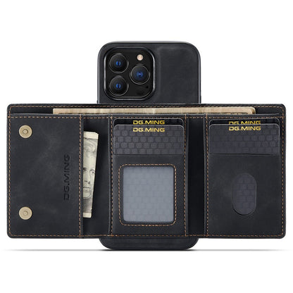 DG.MING M1 Series For iPhone 14 Pro Max 6.7 inch Anti-drop Detachable Magnetic 2-in-1 Wallet PC+TPU+PU Leather Wear-resistant Phone Case