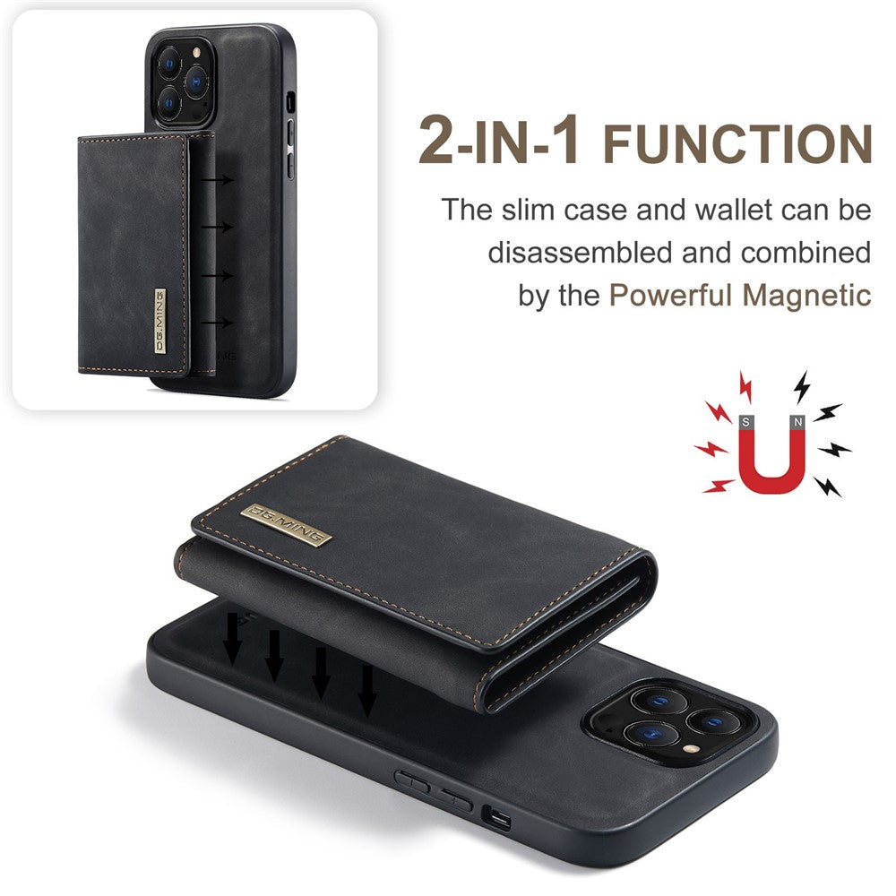DG.MING M1 Series For iPhone 14 Pro Max 6.7 inch Anti-drop Detachable Magnetic 2-in-1 Wallet PC+TPU+PU Leather Wear-resistant Phone Case