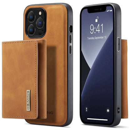 DG.MING M1 Series For iPhone 14 Pro Max 6.7 inch Anti-drop Detachable Magnetic 2-in-1 Wallet PC+TPU+PU Leather Wear-resistant Phone Case