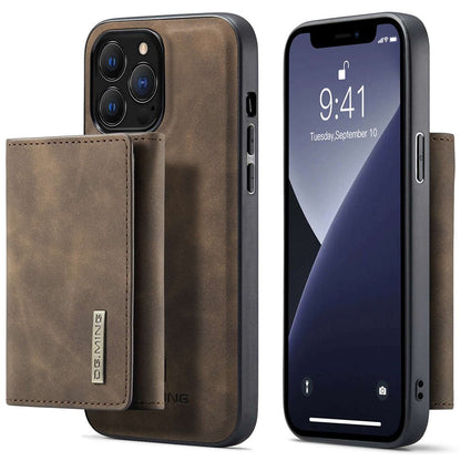 DG.MING M1 Series For iPhone 14 Pro Max 6.7 inch Anti-drop Detachable Magnetic 2-in-1 Wallet PC+TPU+PU Leather Wear-resistant Phone Case