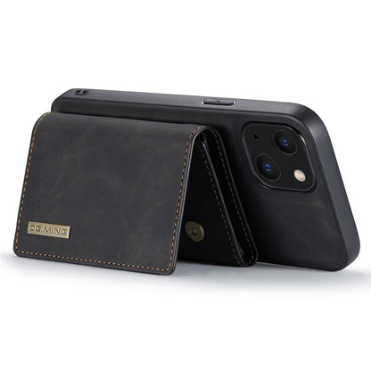 DG.MING M1 Series For iPhone 14 6.1 inch Detachable Magnetic 2-in-1 Wallet Phone Case PC+TPU+PU Leather Well-protected Anti-scratch Cover