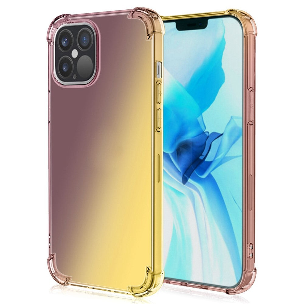 For iPhone 14 6.1 inch Gradient Design Anti-fall Protection TPU Soft Edge Bumper with Reinforced Corners Cellphone Cover