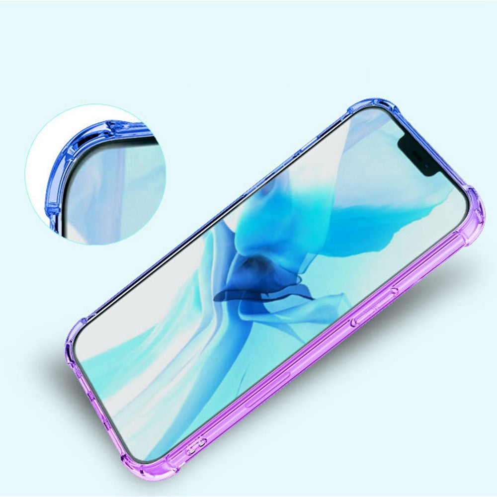 For iPhone 14 6.1 inch Gradient Design Anti-fall Protection TPU Soft Edge Bumper with Reinforced Corners Cellphone Cover