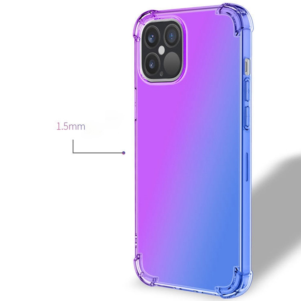 For iPhone 14 6.1 inch Gradient Design Anti-fall Protection TPU Soft Edge Bumper with Reinforced Corners Cellphone Cover