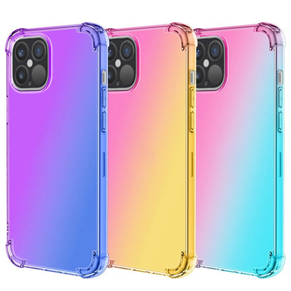 For iPhone 14 6.1 inch Gradient Design Anti-fall Protection TPU Soft Edge Bumper with Reinforced Corners Cellphone Cover
