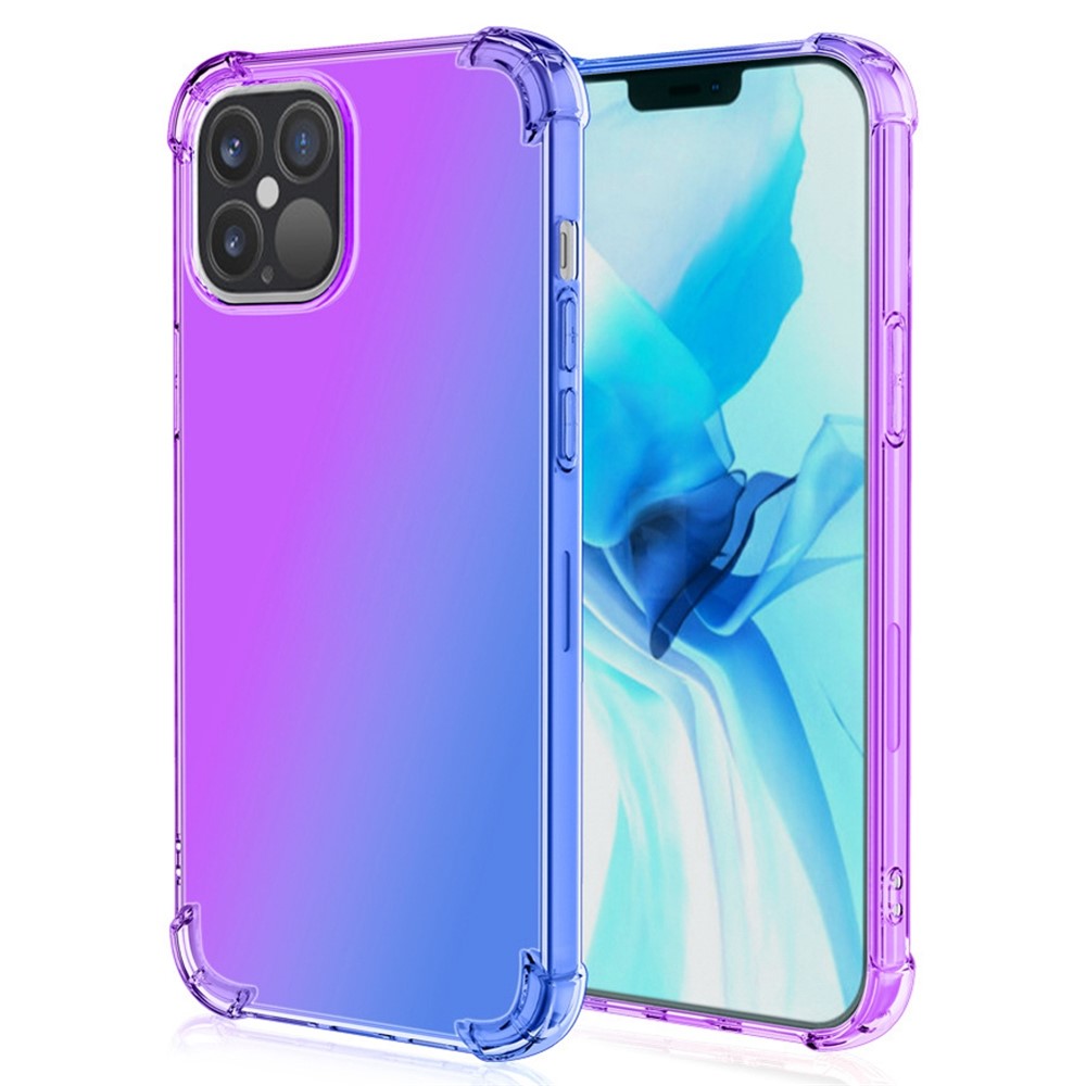 For iPhone 14 6.1 inch Gradient Design Anti-fall Protection TPU Soft Edge Bumper with Reinforced Corners Cellphone Cover