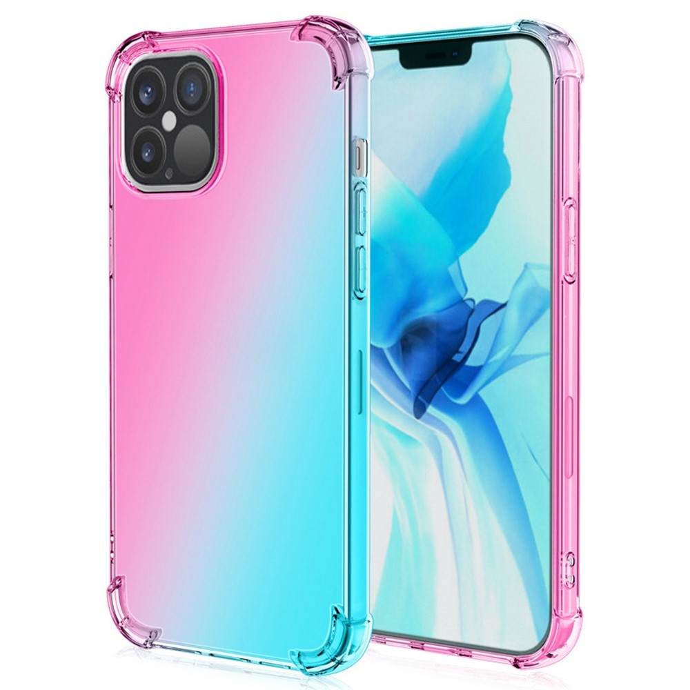 For iPhone 14 6.1 inch Gradient Design Anti-fall Protection TPU Soft Edge Bumper with Reinforced Corners Cellphone Cover
