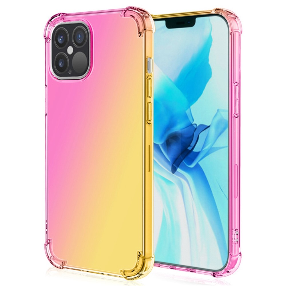 For iPhone 14 6.1 inch Gradient Design Anti-fall Protection TPU Soft Edge Bumper with Reinforced Corners Cellphone Cover