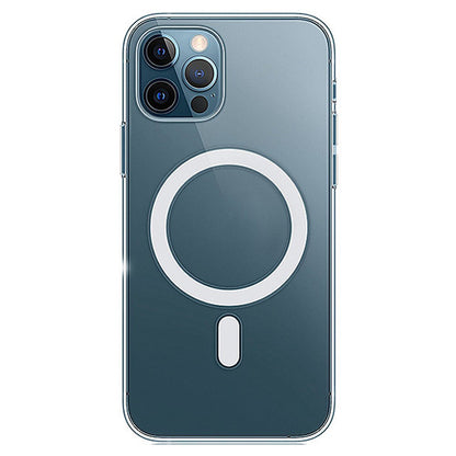 For iPhone 14 Plus 6.7 inch Clear Anti-scratch Phone Case Compatible with MagSafe Design Acrylic + TPU Magnetic Hybrid Cover