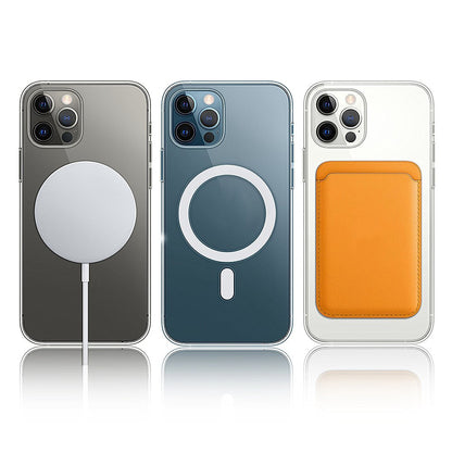 For iPhone 14 Plus 6.7 inch Clear Anti-scratch Phone Case Compatible with MagSafe Design Acrylic + TPU Magnetic Hybrid Cover
