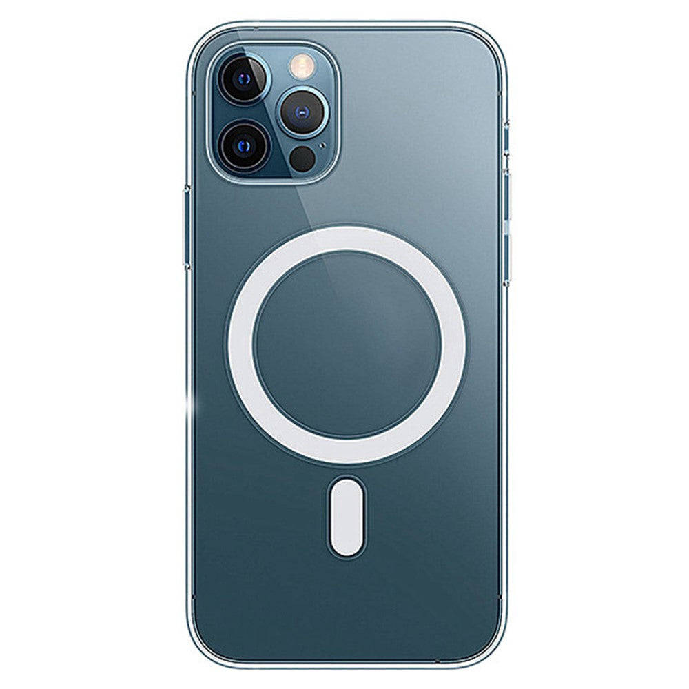 For iPhone 14 6.1 inch Magnetic Clear Phone Case with Compatible with MagSafe Design Acrylic + TPU Hybrid Cover