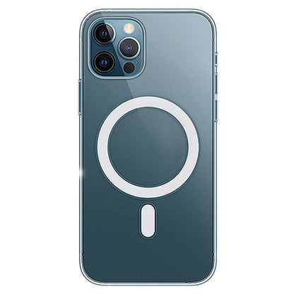 For iPhone 14 6.1 inch Magnetic Clear Phone Case with Compatible with MagSafe Design Acrylic + TPU Hybrid Cover