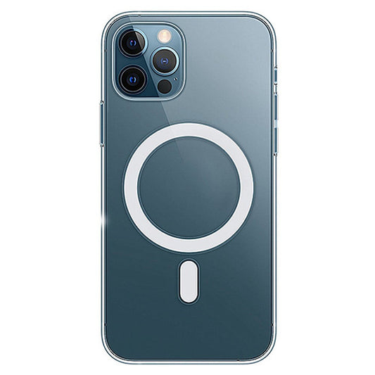 For iPhone 14 6.1 inch Magnetic Clear Phone Case with Compatible with MagSafe Design Acrylic + TPU Hybrid Cover