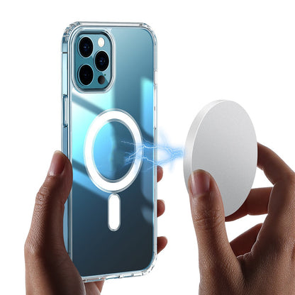 For iPhone 14 6.1 inch Magnetic Clear Phone Case with Compatible with MagSafe Design Acrylic + TPU Hybrid Cover