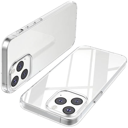 For iPhone 14 Pro Max 6.7 inch 2.5D Arc Edge Tempered Glass Screen Protector+TPU Anti-scratch Cell Phone Covering Shell
