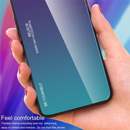 For iPhone 14 Plus 6.7 inch Gradient Color Design Phone Case Tempered Glass + PC + TPU Anti-scratch Protector