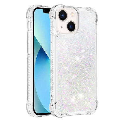 For iPhone 14 Plus TPU Case Glitter Quicksand Shockproof Phone Back Cover