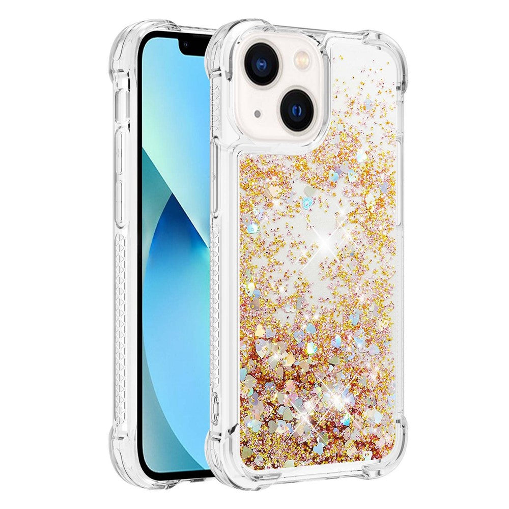 For iPhone 14 Plus TPU Case Glitter Quicksand Shockproof Phone Back Cover