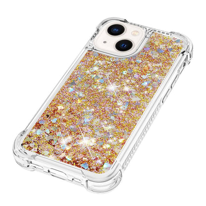 For iPhone 14 Plus TPU Case Glitter Quicksand Shockproof Phone Back Cover